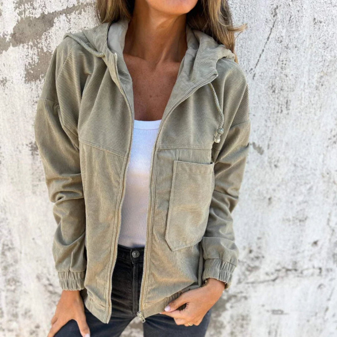 Grina™ | Cordjacke mit Kapuze