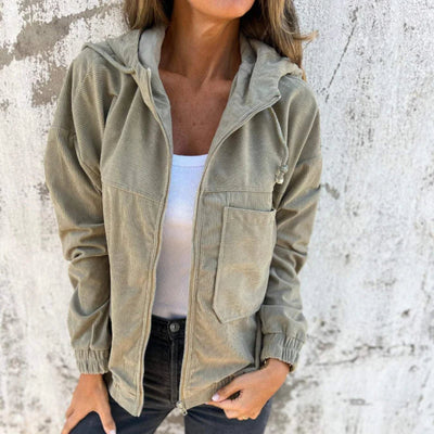 Grina™ | Cordjacke mit Kapuze