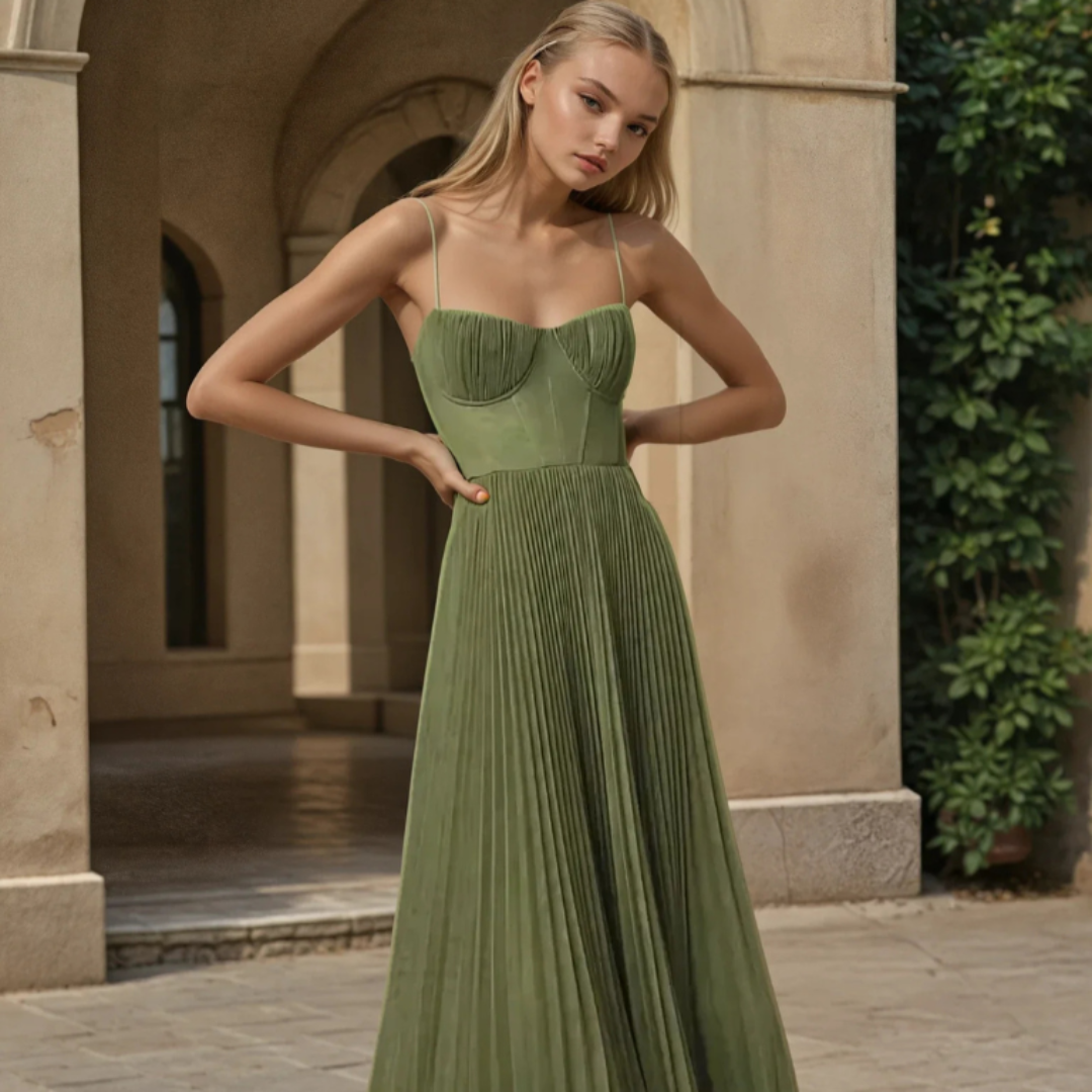 Evelaura™ | Elegantes langes Kleid mit schmalen Trägern
